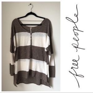 Free People Beach Striped Pullover Sweater